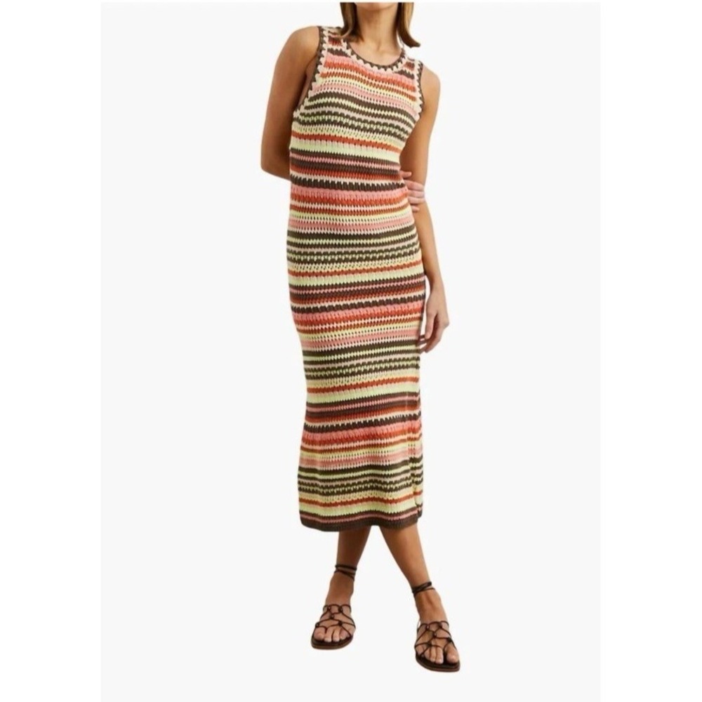 Rails Coco Dress Multi Sz M - Stripe Knit Crochet - Picture 2 of 10